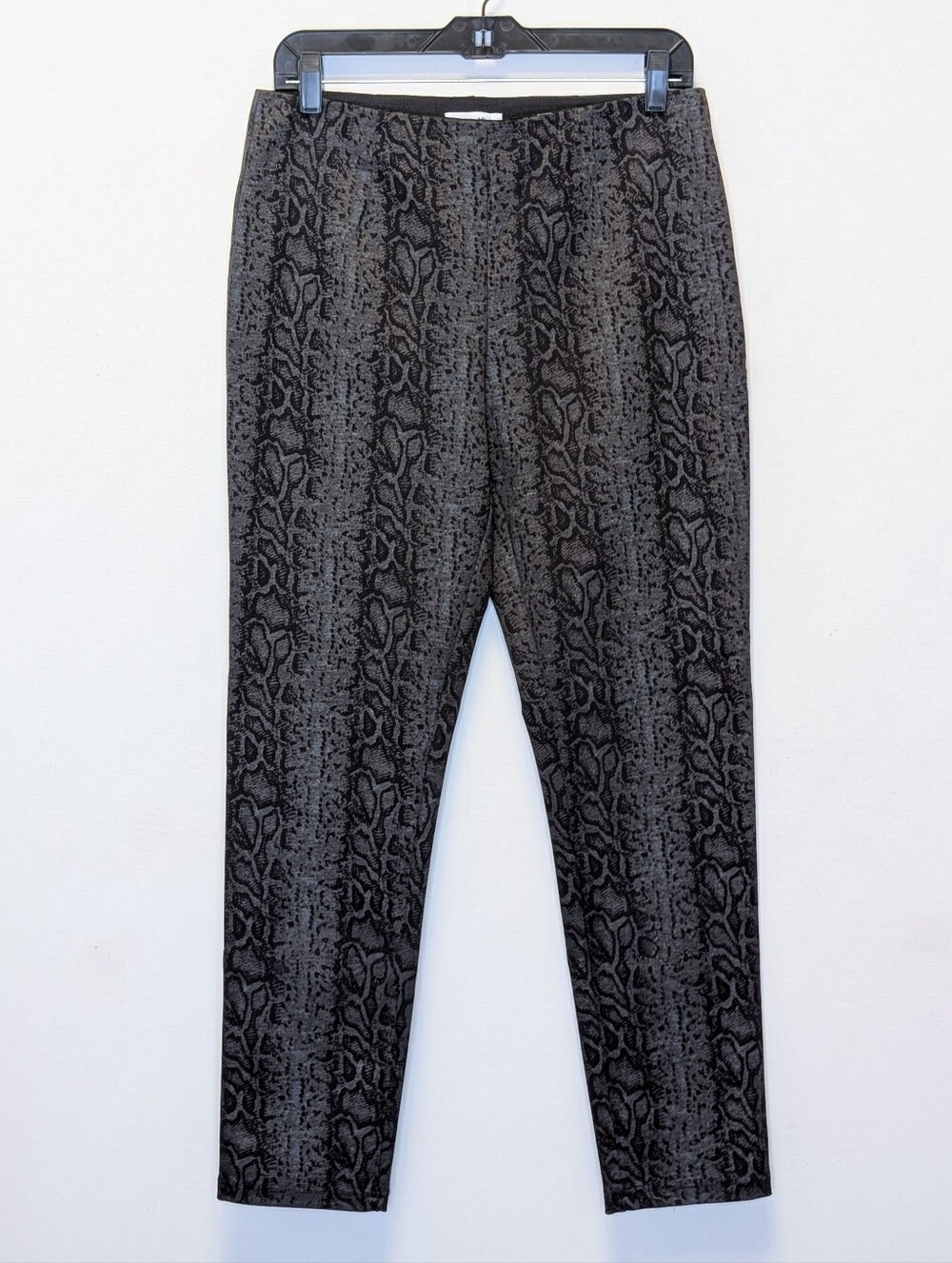 Calvin Klein Gray Black Snakeskin Ponte Knit Pull-On Pants Size 10